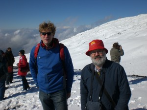 Two of the authors - Lennart and Mark on the top of Mt Etna in 2008.