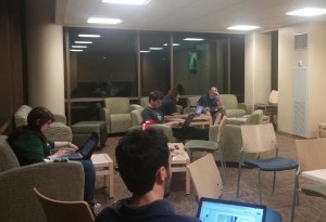 The team hard at work on our presentation (Photo credit: Mostafa Ahmadzadeh)